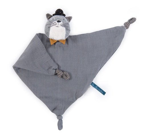 [666026] Doudou mantilla gato gris clarito Moustaches